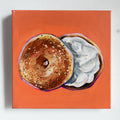 NYC Bagel Original Painting | 8x8 Acrylic on Canvas